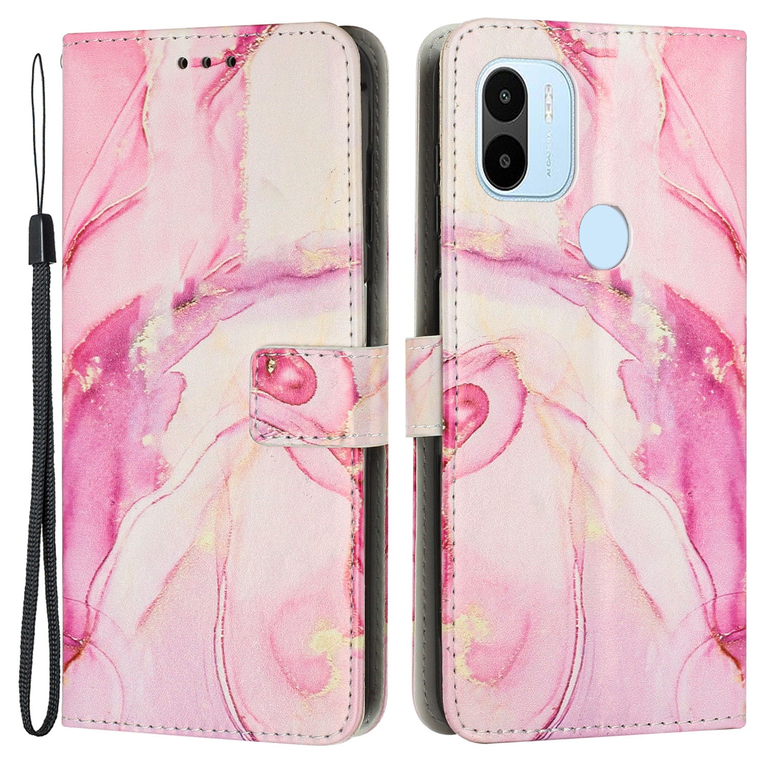 For Xiaomi Redmi A1 4G A2 4G Poco C50 4G Leather Phone Case Marble Pattern Printing Wallet Phone Stand Cover with Strap For Xiaomi Redmi A1 4G A2 4G Poco C50 4G Leather Phone Case Marble Pattern Printing Wallet Phone Stand Cover with Strap
